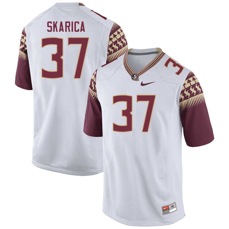 Men #37 Marko Skarica Florida State Seminoles College Football Jerseys Sale-White - Click Image to Close
